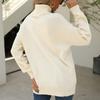 Women Casual Solid Color Pullover High Neck Long Sleeve Sweater Top