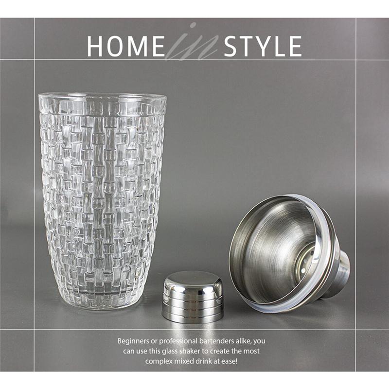 AF95-13Oz Glass Cocktail Shaker Set - Glass Shaker For Cocktails, Drink Shakers Cocktail And Cocktail Shakers