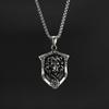 European American Style Punk Necklace Men's Stainless Steel Jungle King Lion Head Shield Pendant Hip-hop Jewelry