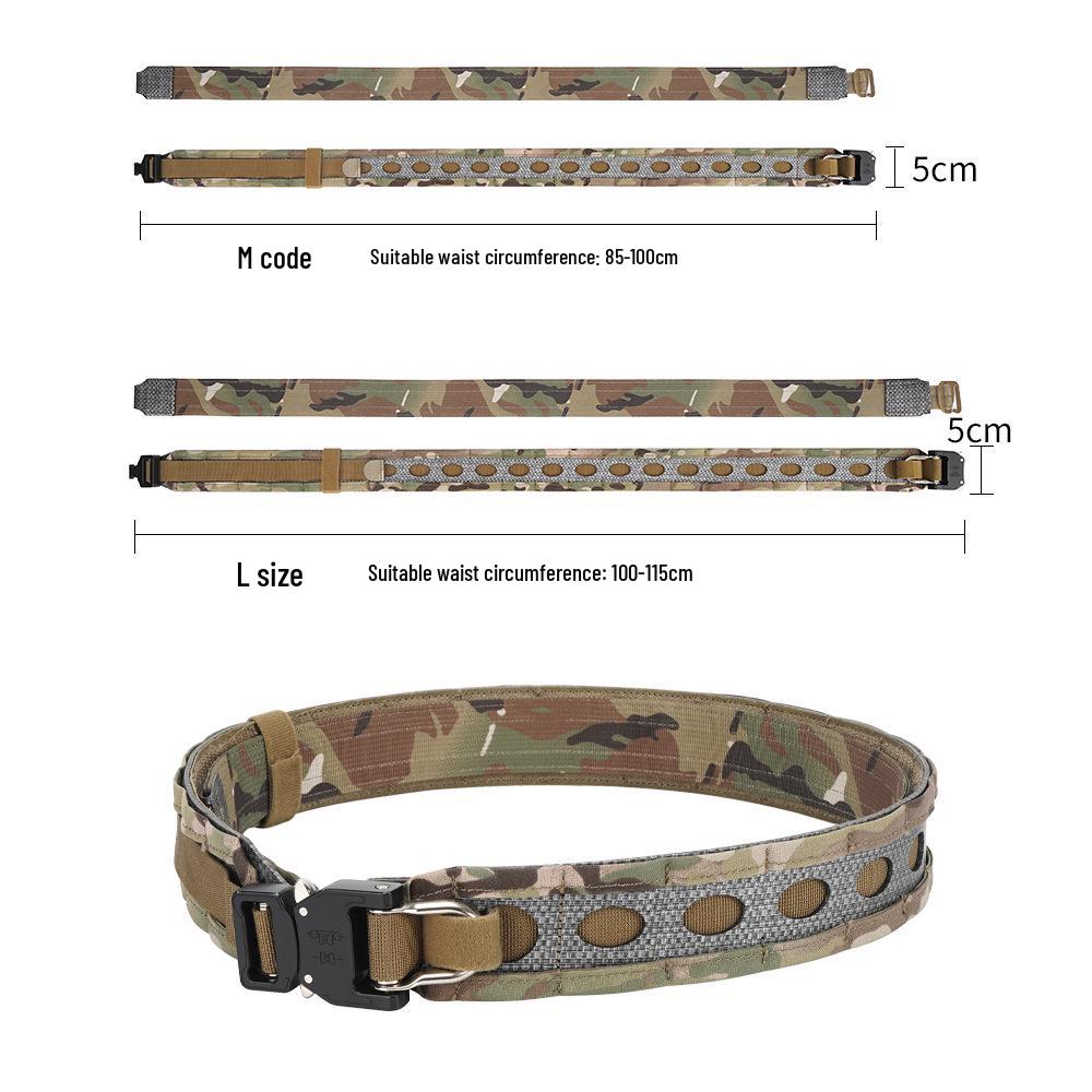 Bison Lightweight Double Layer Tactical Belt with Quick Release Metal Buckle