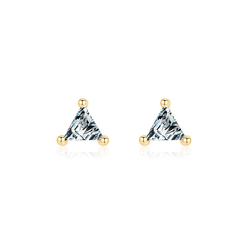 Modian Real 925 Sterling Silver High Quality Mini Cute Triangle Dazzling CZ Stud Earrings For Women Girls Wedding Fine Jewelry
