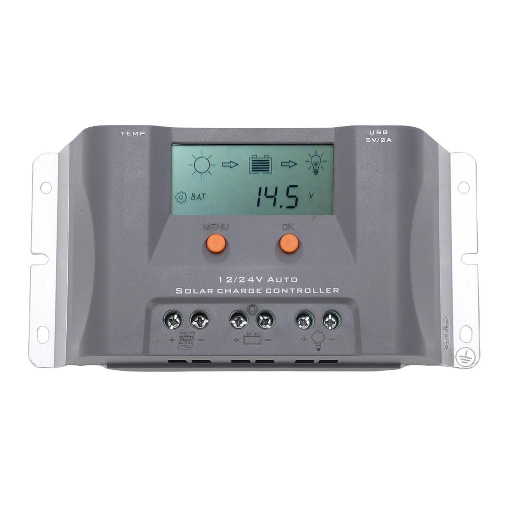 40A MPPT Solar-Laderegler mit LCD-Anzeige, Dual-USB-Anschlüssen, automatischer Erkennung, Solarmodul-Regler für Gel-AGM