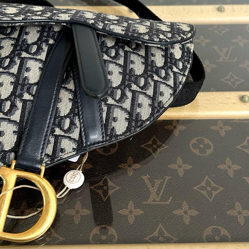 [Usato] Mini Borsa a Sella Dior 'Jacquard Dior Oblique Blu' - Eccellente #1VEM4H0