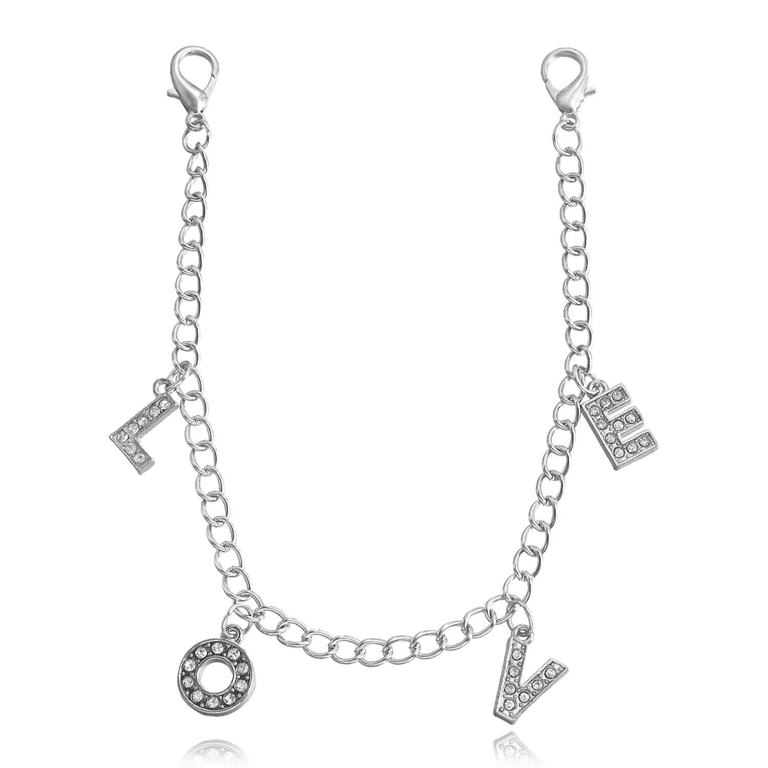 Accessories, Fashion Diamond LOVE Letter Metal Shoe Chain Accessories, Ankle Chains