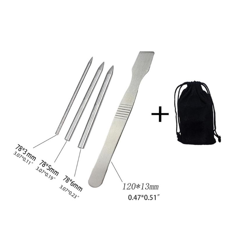 Portable Knotter Tools Stainless Steel Lacing Needle and Smoothing Tool Fit for Leather Fit for DIY Craft Supplies