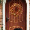 Artificial Autumn Wreath, Door Decorative Wreath with Yellow And Green Leaves, Hanging
