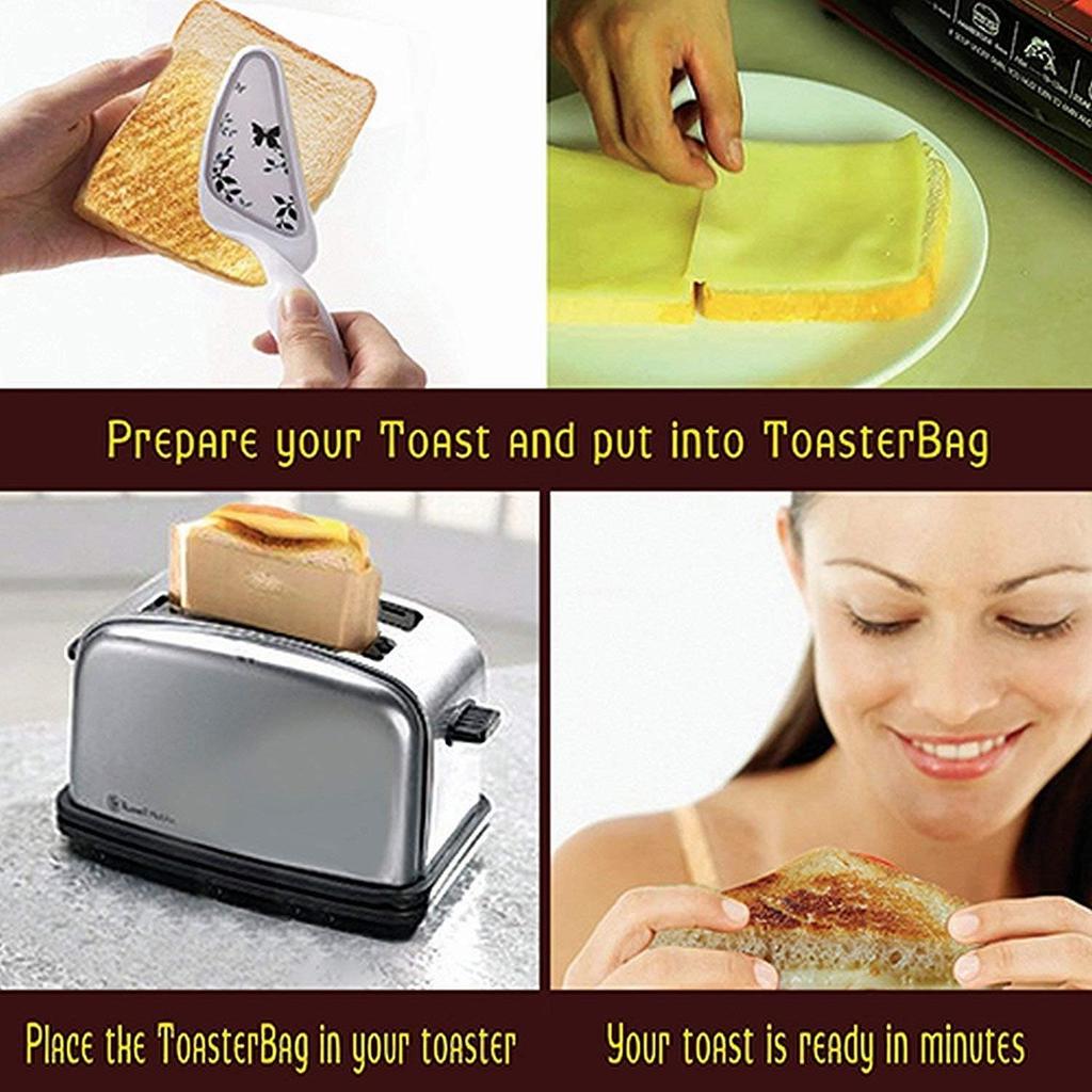 Non Stick Toaster Bags Reble and Heat Resistant Easy to Clean,Perfect for Grilled Cheese Sandwiches (10)