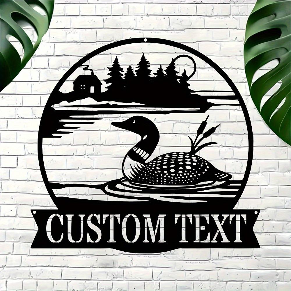 Metal Wall Art Diving Bird Lake View Cabin Garden Decor Animal Theme Holiday Gift