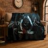 Retro God of War Game Kratos Flannel Blanket Soft Warm Throw Blanket for Bedroom Living Room Bed Travel Camping Picnic Gift