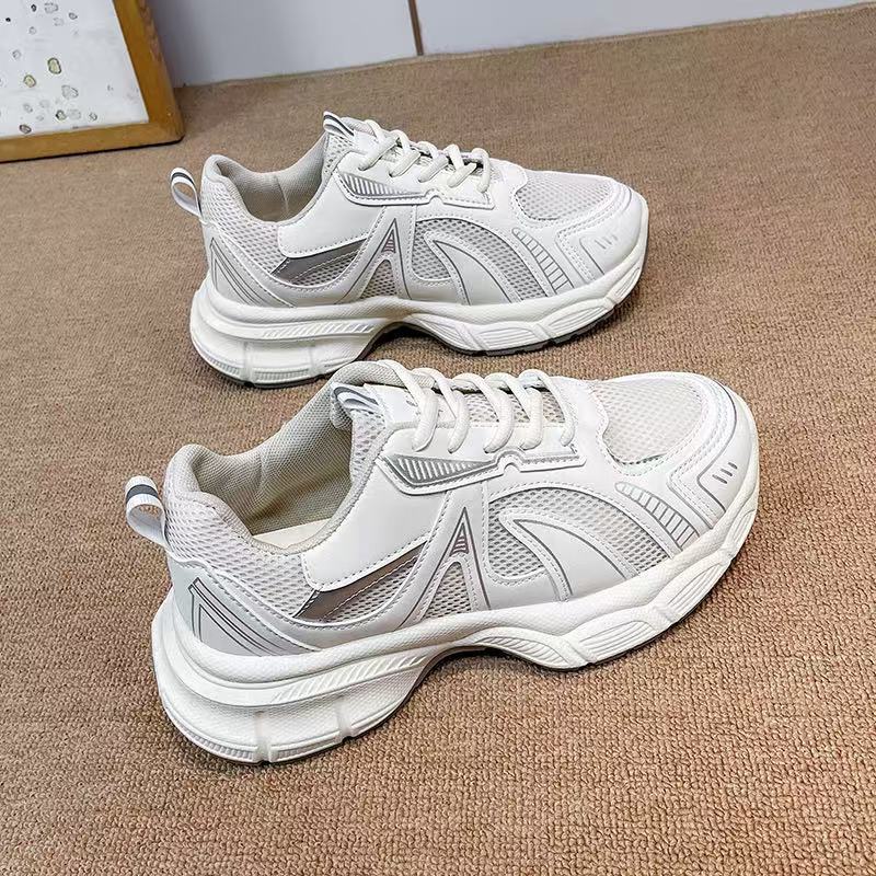 New Soft-soled Women's Thick-soled Mesh Versatile High-heeled Casual Sports Dad Shoes Are Lightweight