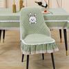 New Cartoon Cute European Cover Skirt Rabbit Seat Cushion Dining Chair Curved Cover Seat Cushion Integrated Pad