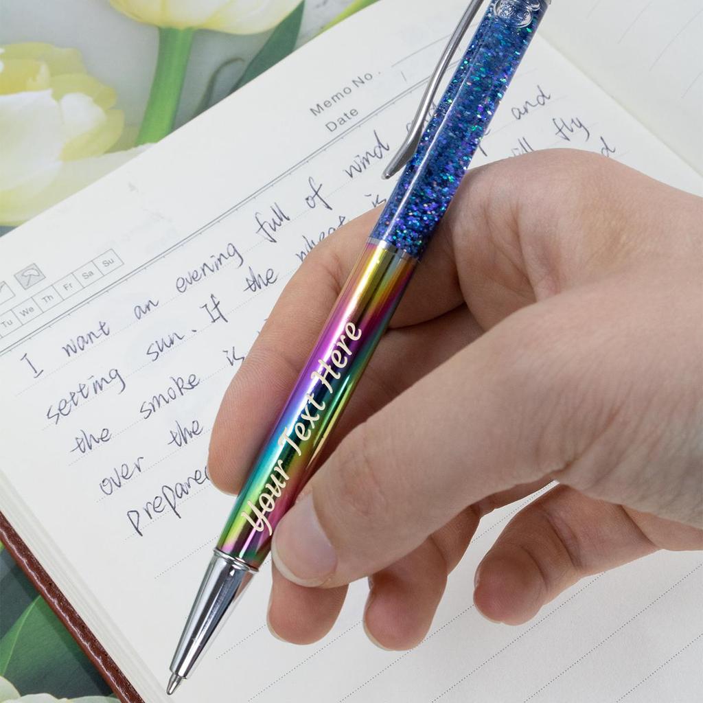 Custom Quicksand Ballpoint Pen With Text,Back To School Supplies For Kids,Personalized Teacher Pens,Customized Color Flash Gel Pens,