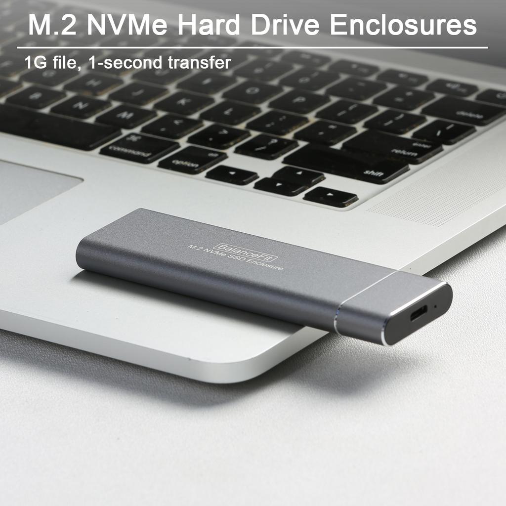 Xiaomi Aluminum M.2 NVMe Enclosure,Tool-Free, SSD Enclosure for NVMe PCIe M-Key,SSD Case for 2280 2260 2242 2230(Sata NOT Supported)