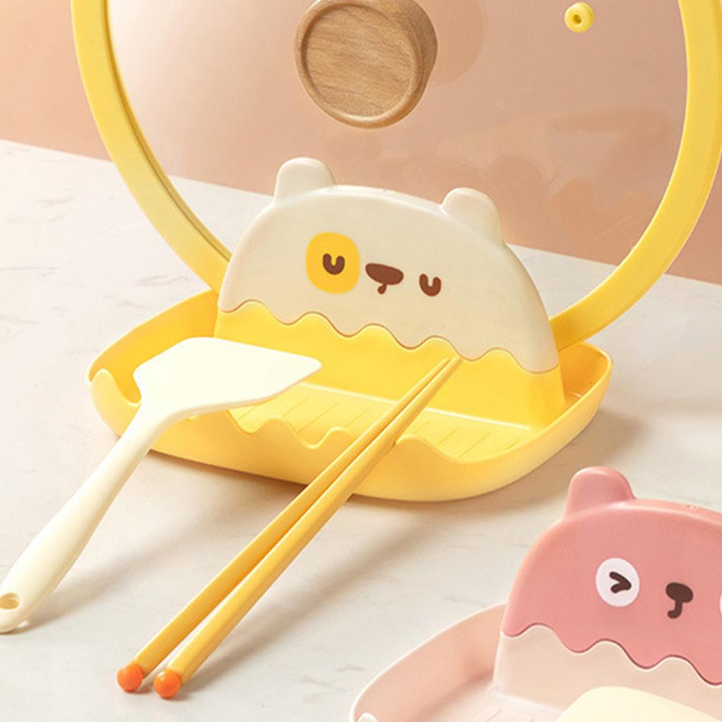 Spoon Rest with Lid Holder Thicken Prevents Deformation Pot Lid Utensil Rest for Household Kitchen