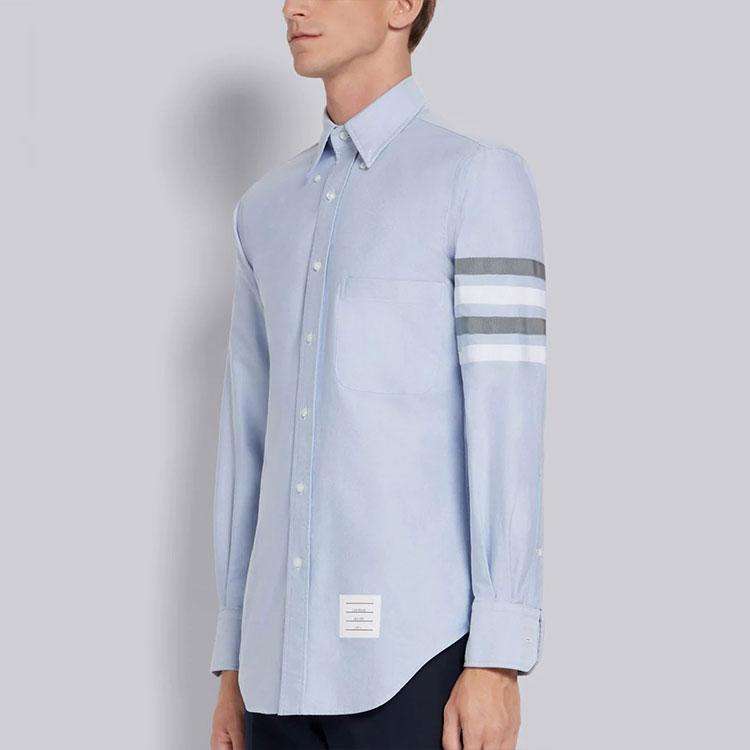 THOM BROWNE Hemden Herren Blau Revers Moderat Sonstige MWL319A-06177-480
