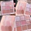 Palette a Rotolo Occhi Ombretto Fiore di Ciliegio, Tonalità Lucide a Lunga Tenuta, Ombre da Rosa Pastello a Marrone, Effetto Scintillante, Ombretto con Finitura Opaca