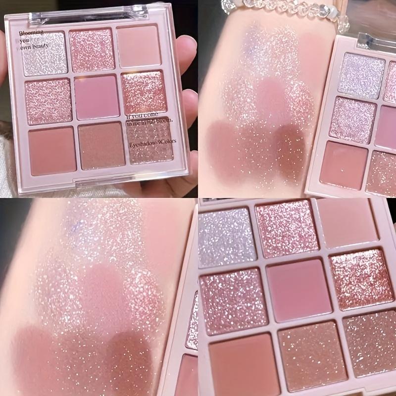 Palette a Rotolo Occhi Ombretto Fiore di Ciliegio, Tonalità Lucide a Lunga Tenuta, Ombre da Rosa Pastello a Marrone, Effetto Scintillante, Ombretto con Finitura Opaca