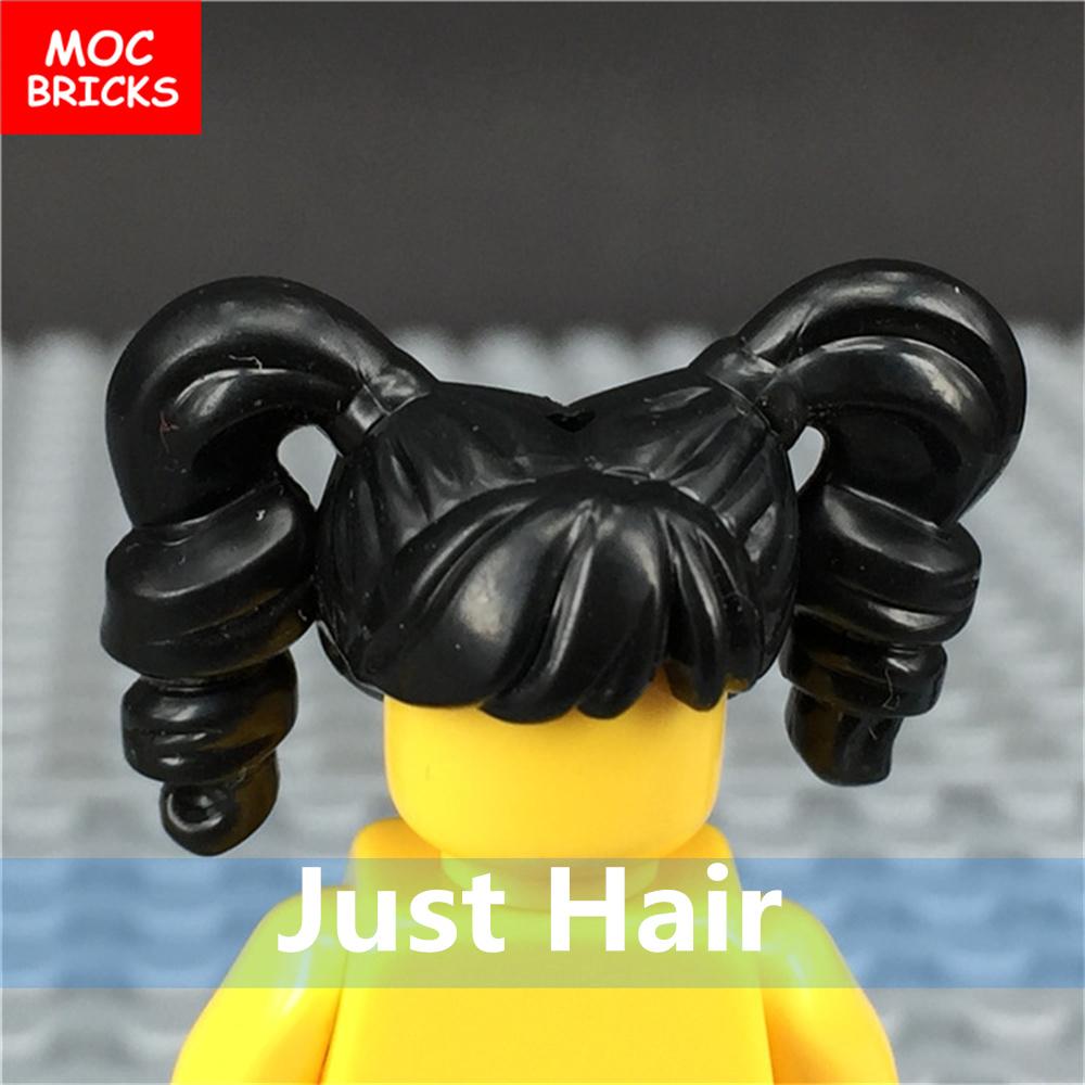 5 Stück/Los MOC Steine Weibliche Haare Zusammengebaute Partikel Bausteine Zubehör Kinderspielzeug Plastikpuppen