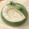Pet Cat Nest Winter Warm Dog Den Cat Villa Plush Pets Mattress Small Frog Shape Semi Enclosed Kitten Puppy House Pet Supplies