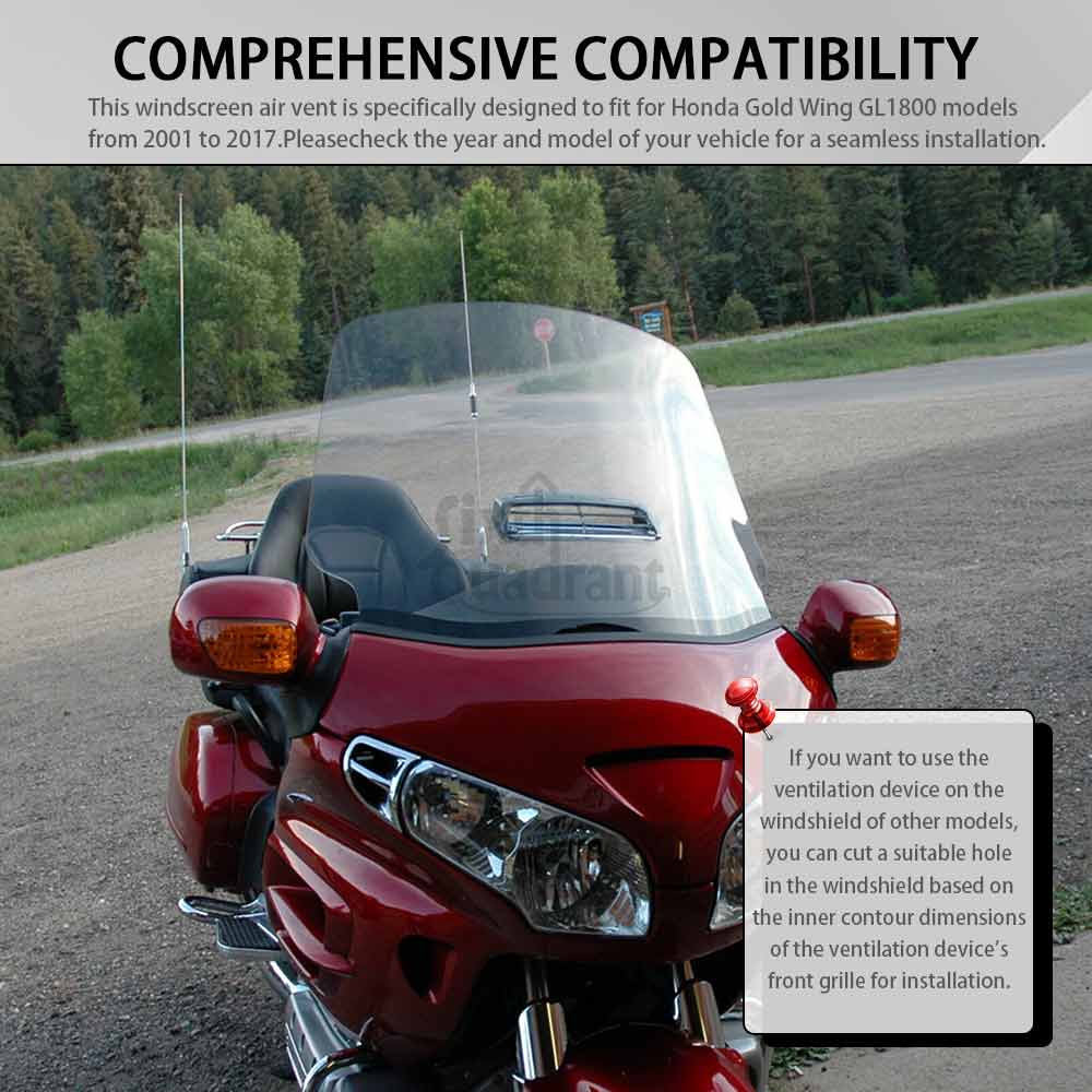 Motorcycle Part Clear Adjustable Windshield Fresh Air Flow Vent For HONDA Gold Wing GL1800 GL1800HP GL1800BM GL1800P 2001-2017