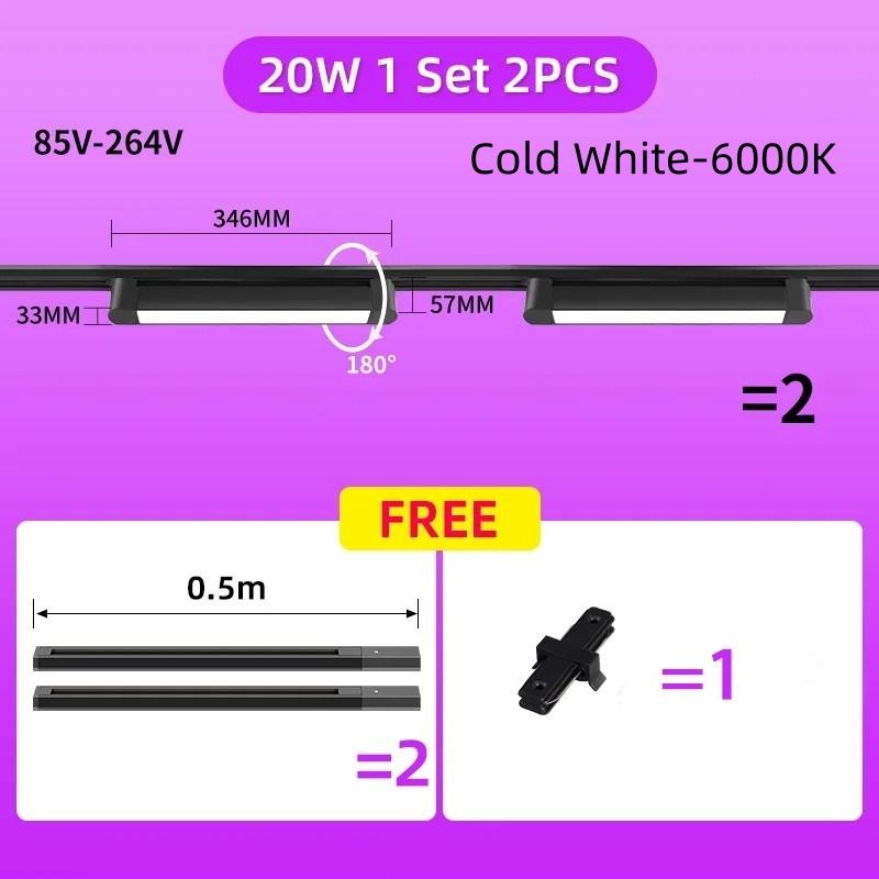 LED Track Light Aluminum Linear Track Ceiling Lamp COB Rail Spotlight Living Room Bedroom Decor Lighting Fixture