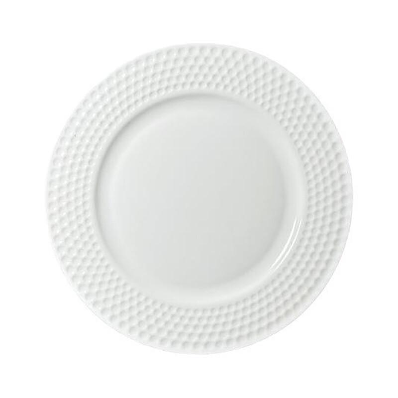 10-inch Gold Rim Ceramic Flat Dinner Plate