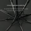 8-Rib Automatic Black Glue Umbrella: UV-Blocking, Rain or Sun Protection, Three-Fold Design