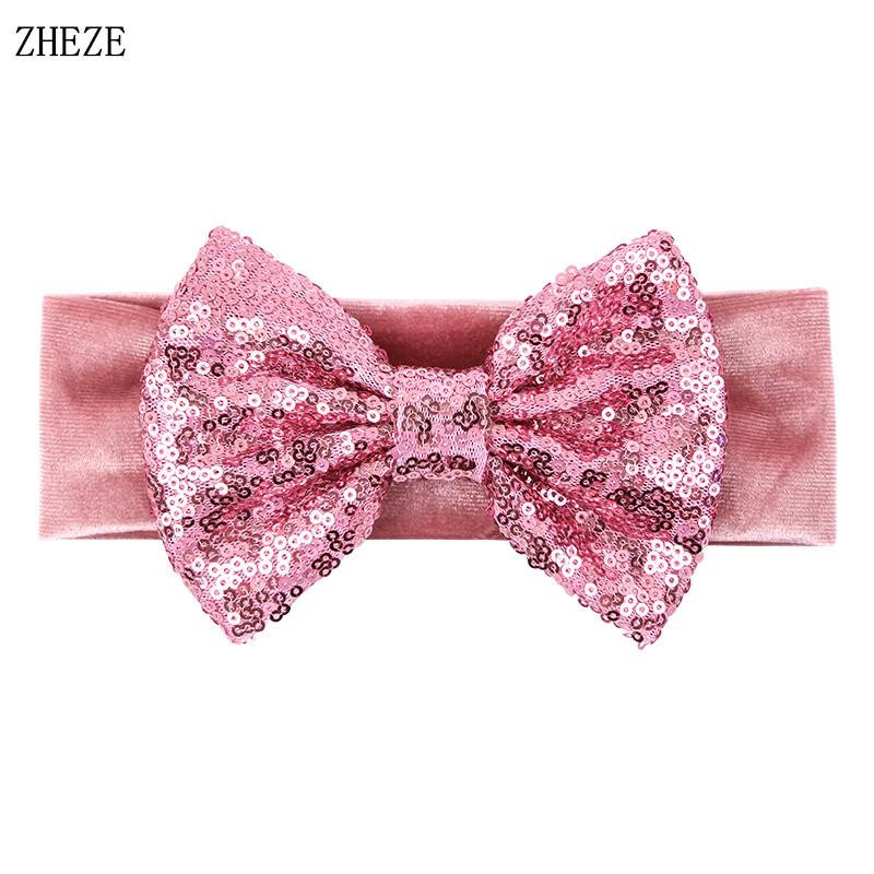 Baby Soft 5" Hair Bow Headband Kids Girls Velvet Headwrap Turband Toddler Photo Pro DIY Hair Accessories