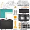 273 Pieces Leather Working Tools and Supplies with Leather Tool Box Cutting Mat Hammer Stamping Needles Snaps and Rivets Kit Perfect