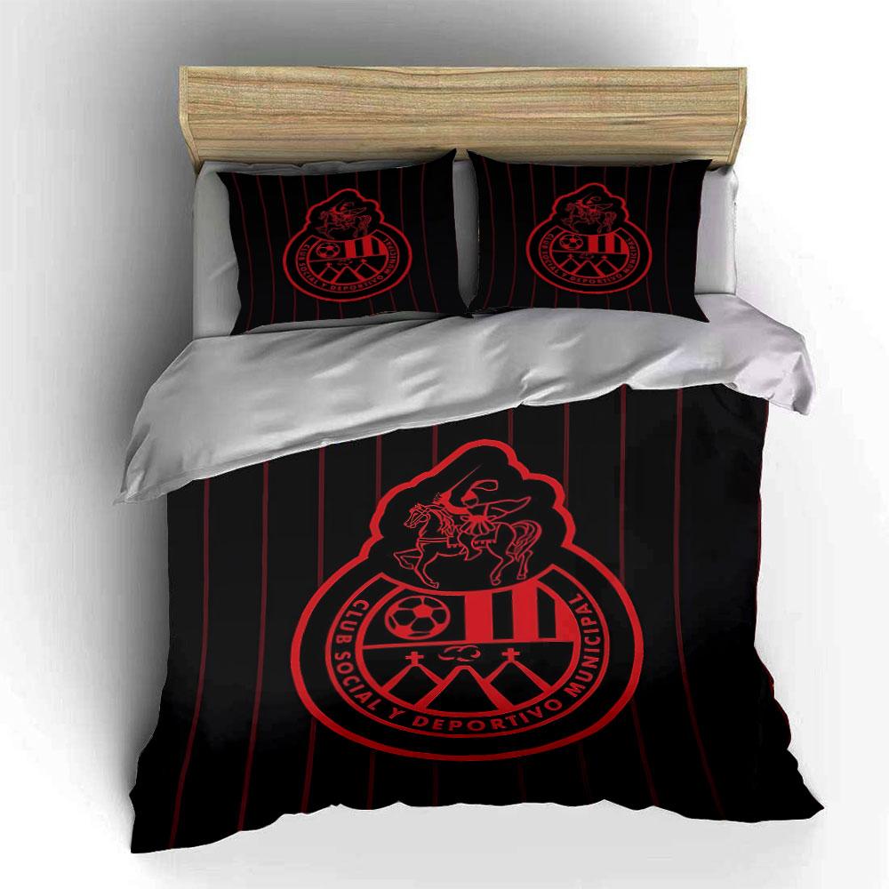 "Red and Black Sports Emblem" Bedding Duvet Cover Set Duvet Cover Pillowcases  (1 * Duvet Cover 2 * Pillowcases, without duvet insert)