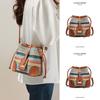 Niche Retro Woven Bucket Bag Autumn and Winter Contrasting Color Splicing Shoulder Bag Niche Design Messenger Bag Vacation Style