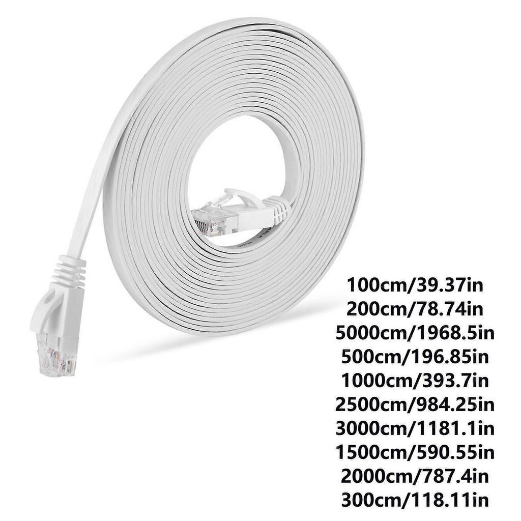 Ethernet-Kabel 15m Cat6 Flaches Internetkabel Netzwerkkabel Rj45 LAN Patchkabel Ersatz Laptop Zubehör Weiß