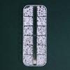 24-Grid Nail Art Pearl Rhinestones: Half & Full Round Off White and Pure White Mix