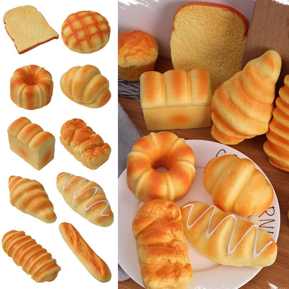 Yellow Artificial Bread Models Toast Model Pinch Le Funny Stress Relief Toy Kids