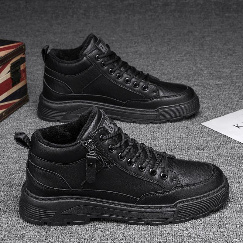 FashionMen Akle Boots High Top Keep Warm Men Snow Boots Non-slip Winter Ankle Boots Outdoor Winter Shoes Men Warm Sneakers