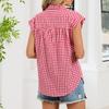 Women's Casual Plaid Sleeveless Loose Shirt Top