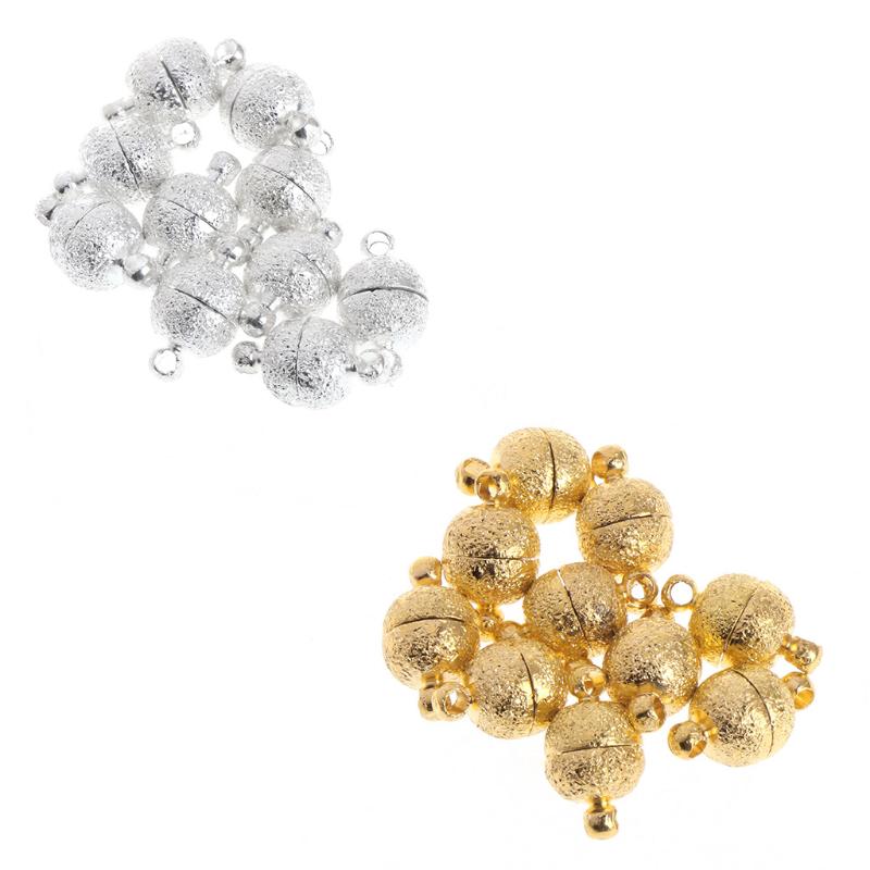 

10шт / набор 8 мм магнитные застежки тусклые польские круглые ювелирные изделия