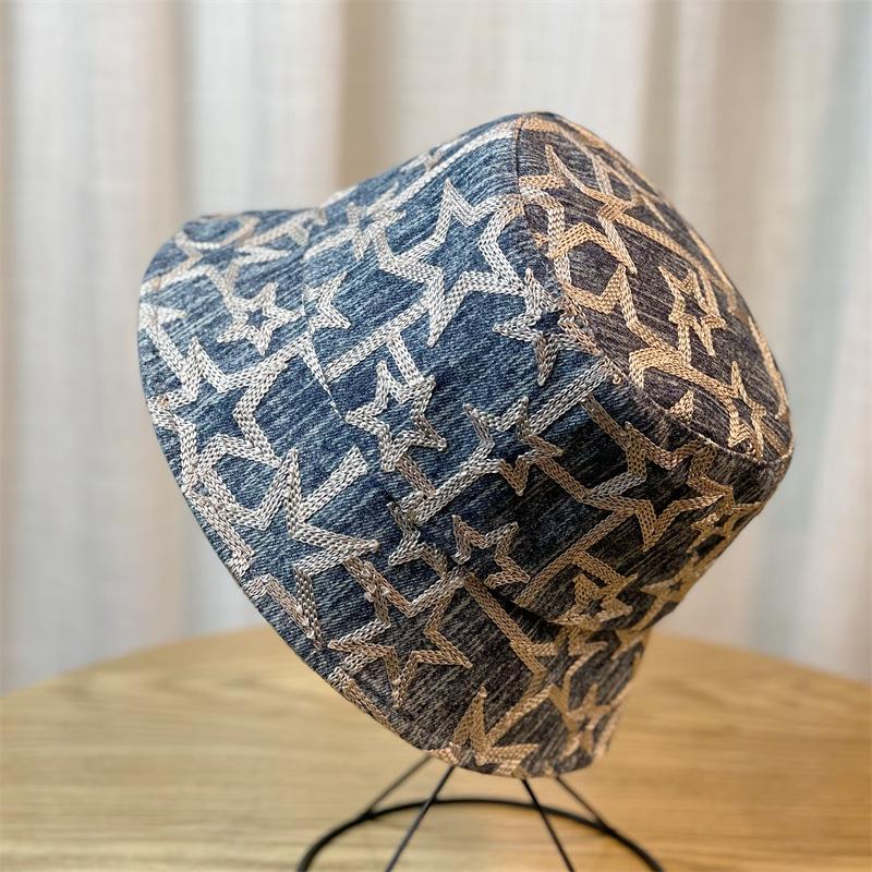 

Повседневная ковбойская стильная вышитая шляпа-панама женская солнцезащитная шляпа-ведро темно-синий