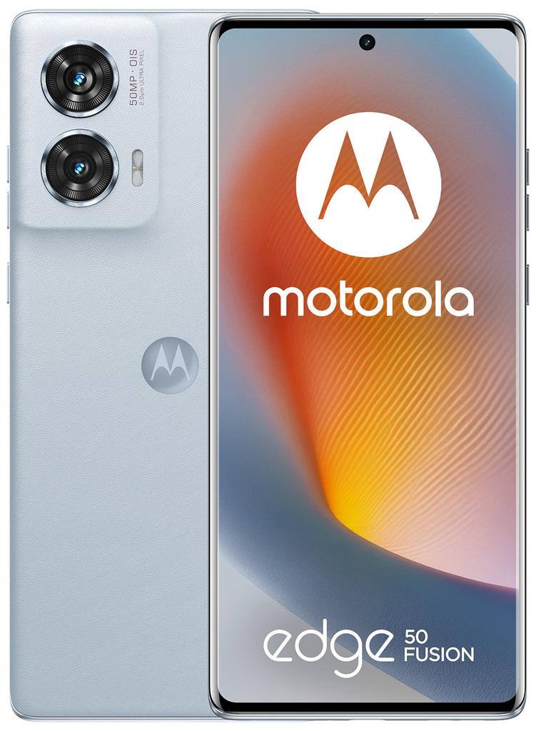 Etui Typu Portfel Do Motorola Edge 50 Fusion - Niebieski Pokrowiec Canvas + Szkło