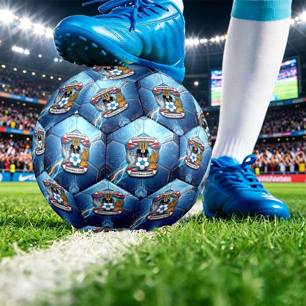 Coventry City FootballPrinted Size 5 Soccer Btball, Anti Slip Adult Match Football Souvenir for Football Fans