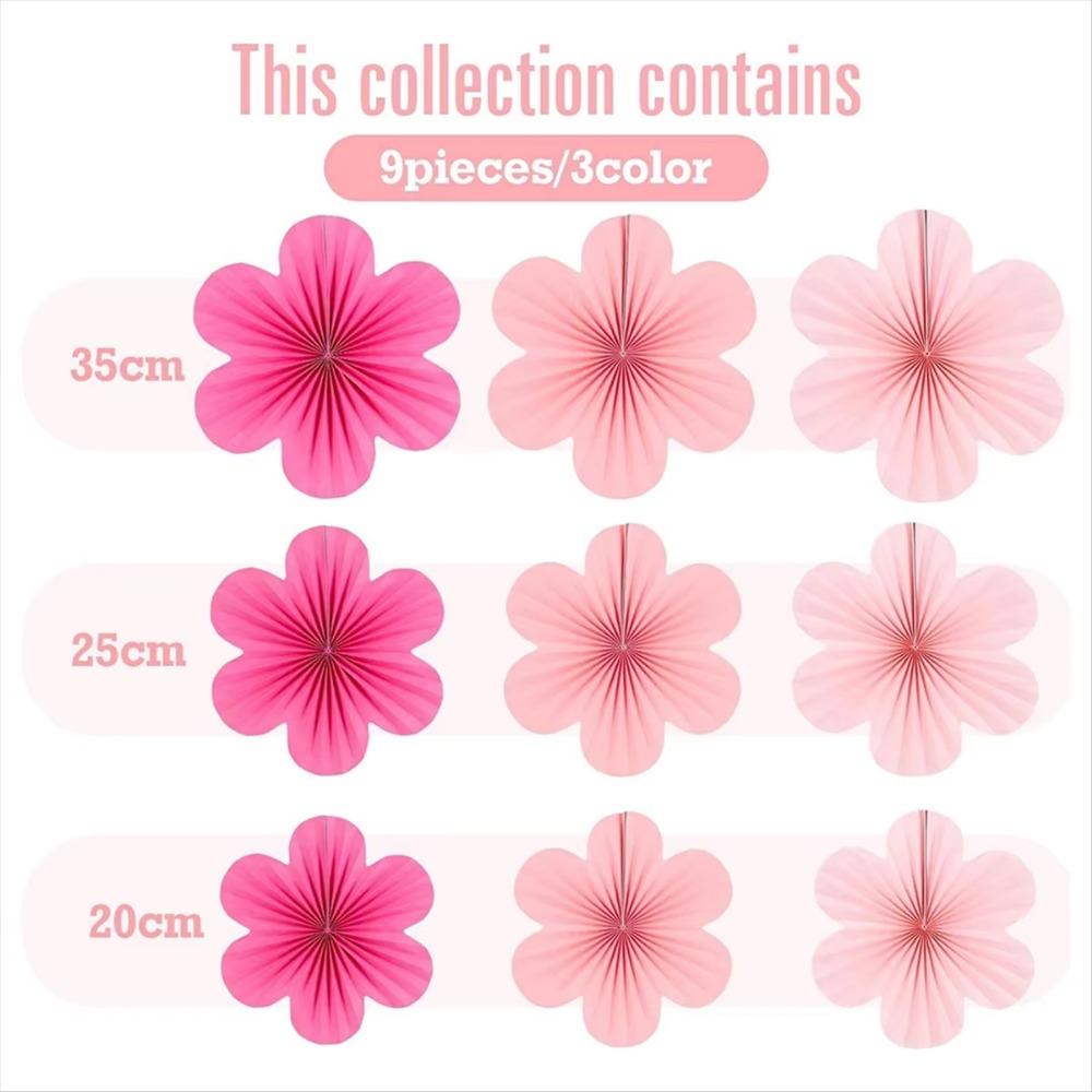 Pink Paper Fans Hanging Backdrops Decoration New Paper Fan Flower  Wedding