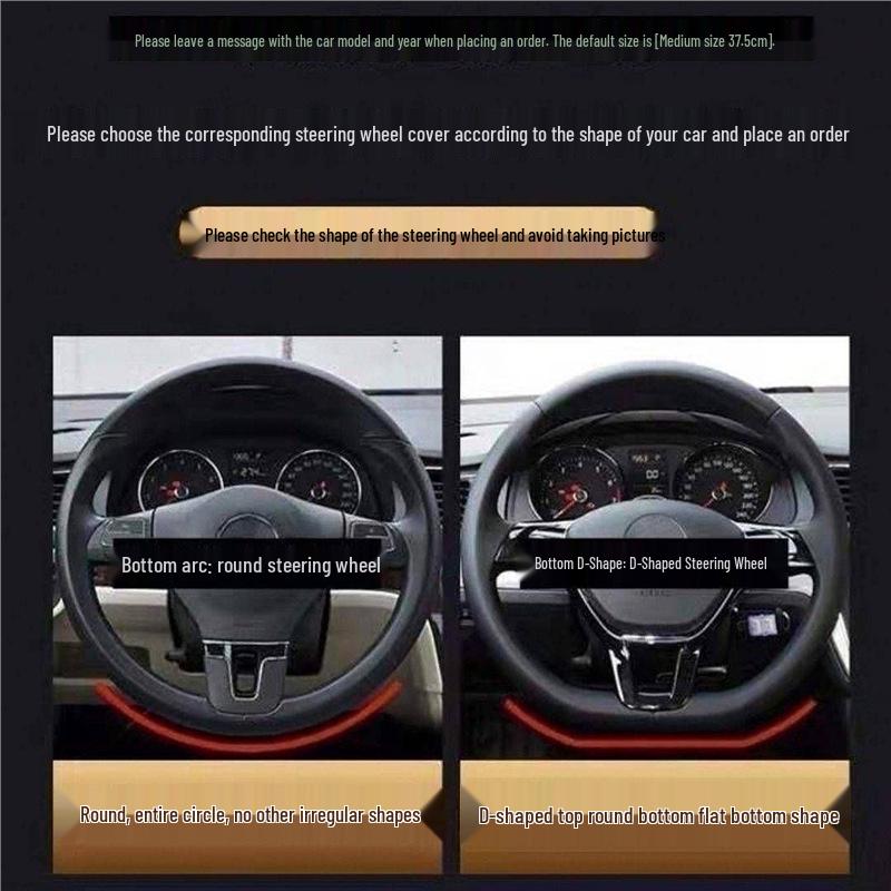 Anti-Slip Napa Leather Steering Wheel Cover, Ultra-Thin & Universal, All-Season Car Accessory for Men and Women