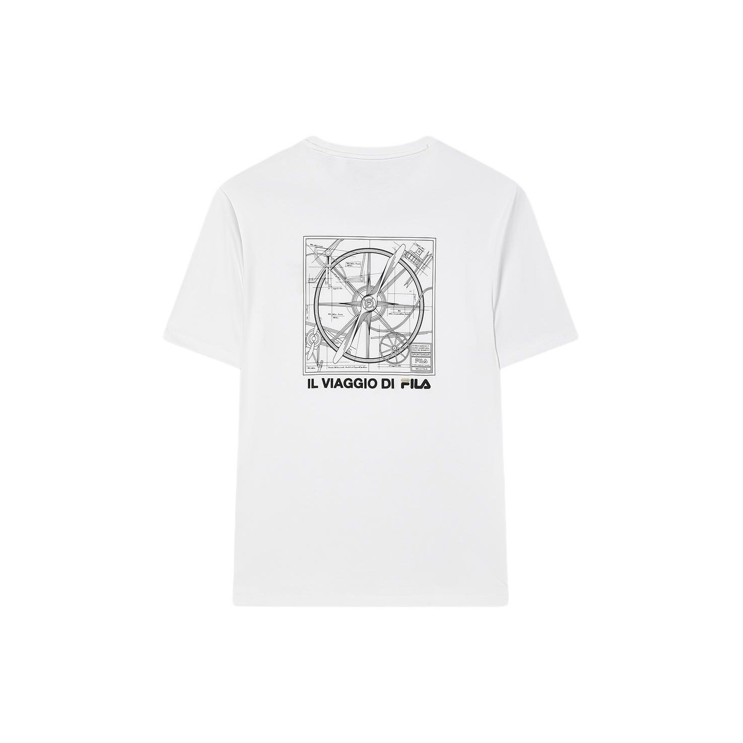 FILA American Retro Letter Logo Printed Round Neck Fashion Casual Short Sleeve T-Shirt Men T-Shirts White F11M348151AWT S