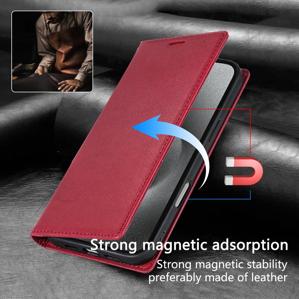 For iPhone 17 Pro Wallet Case Magnetic Closure PU Leather Phone Cover
