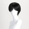 12 Inch Men Black Short Straight Side Bangs Cosplay Costume Wig Synthetic Hair High Temperture Fiber