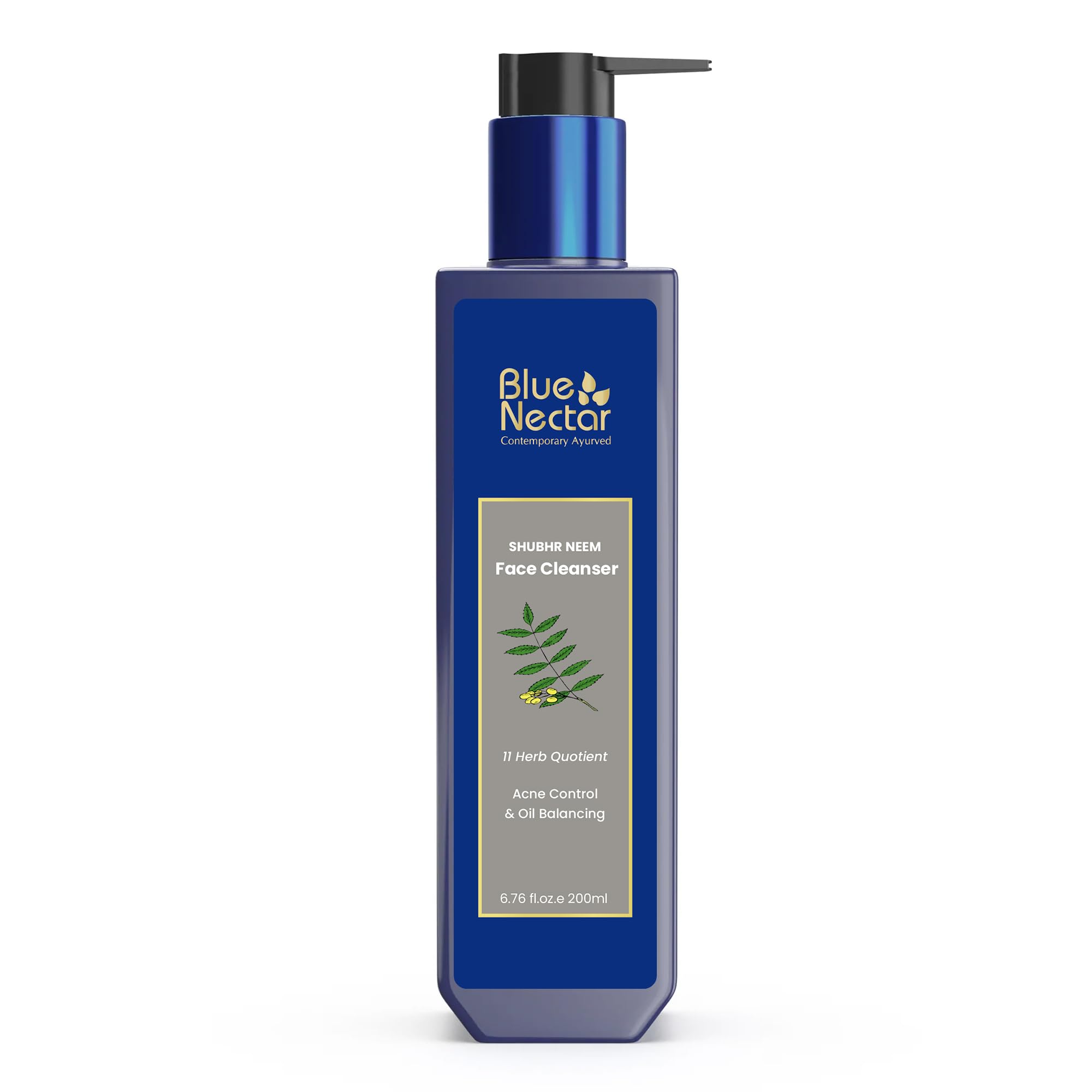 Blue Nectar Honey & Neem Face Wash for Oily & Acne Prone Skin | Natural Cleanser for Acne and Oil Control | Face Wash for Oily Skin with Vitamin C