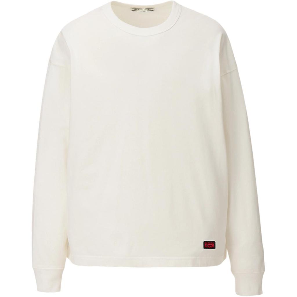 Onitsuka Tiger Solid Color Round Neck Drop Shoulder Long Sleeve T-Shirt Unisex Tops 2183B543-100