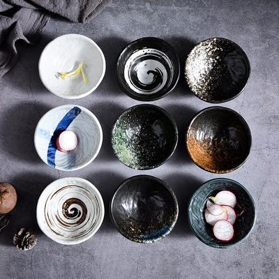 Assiette à condiments de 3,5 pouces, bol à collation en céramique japonaise, bol à sauce en grès, style rétro, petite assiette créative, vaisselle de cuisine pour la maison