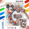 DIY Oil Painting Kits Mickey Castle Rose Feather Hand Painting Home Decor Craft Gift Ideas for Adults Wall Art Creative Design 130