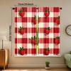 Digital Printed Curtains with Strawberry Plaid Design, Stylish Window Drapes for Living Room Bedroom Home Decoration